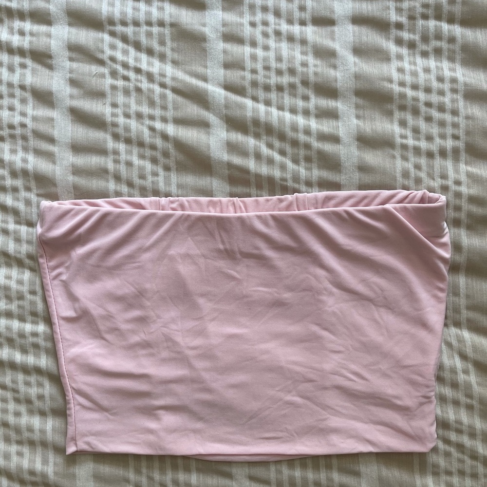 Baby pink form fitting tube top